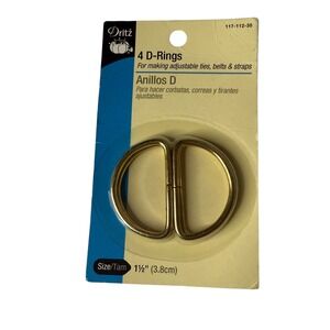 Dritz Metal "D" Rings 1-1/4" 4/Pkg-Gilt,‎ 117-114-35